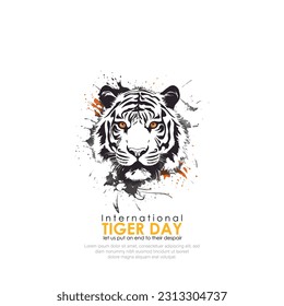 vector illustration of international tiger day.