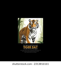 vector illustration of international tiger day.