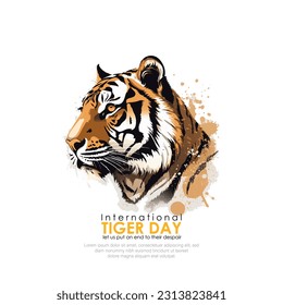 vector illustration of international tiger day.