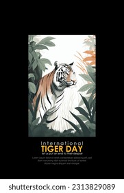 vector illustration of international tiger day.