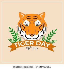 Vector illustration of International Tiger Day social media feed template