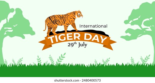 Vector illustration of International Tiger Day social media feed template