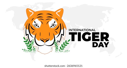 Vector illustration of International Tiger Day social media template