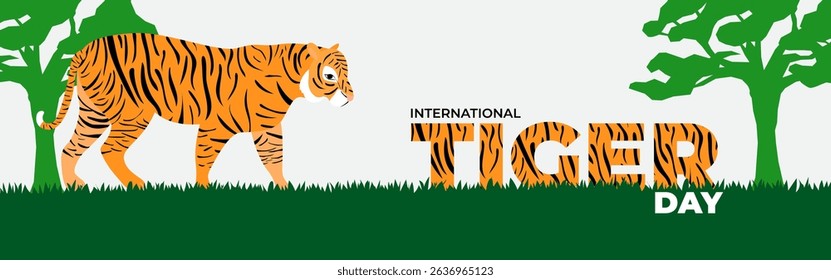 Vector illustration of International Tiger Day social media template