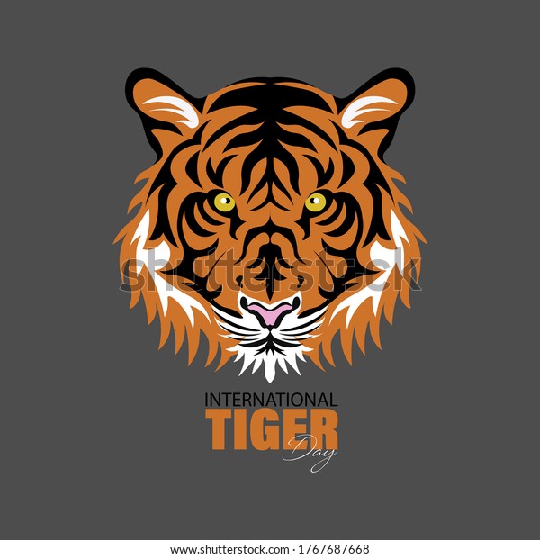 Vector Illustration of\
International Tiger Day 29th July, an annual celebration to raise\
awareness for tiger conservation. Lunar Chinese new year\
2022