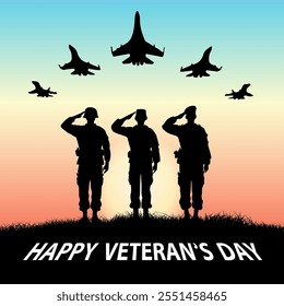 Vector illustration of International Veterans Day after World War II.