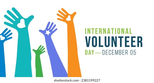 Vector illustration of International Volunteer day is observed every year on December 5, to promote volunteering and recognize volunteer contributions to the achievement