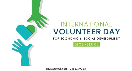 Vector illustration of International Volunteer day is observed every year on December 5, to promote volunteering and recognize volunteer contributions to the achievement