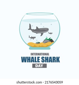 Vector illustration of International Whale Shark Day. Simple and elegant design