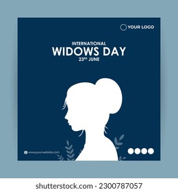 Vector illustration of International Widows Day social media feed story mockup template