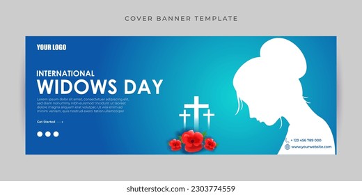 Ilustración vectorial de la plantilla de simulación de la historia del fb del Día Internacional de las Viudas