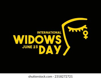 Vector Illustration of International Widows Day. June 23. Black background. Flat design vector. Poster, banner, card, background. Eps 10.