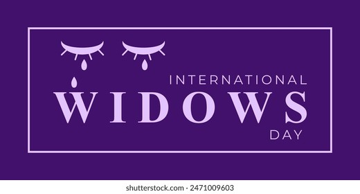 Vector illustration of International Widows Day social media feed template