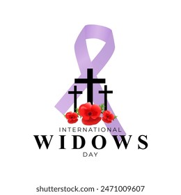 Vector illustration of International Widows Day social media feed template