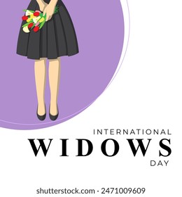 Vector illustration of International Widows Day social media feed template