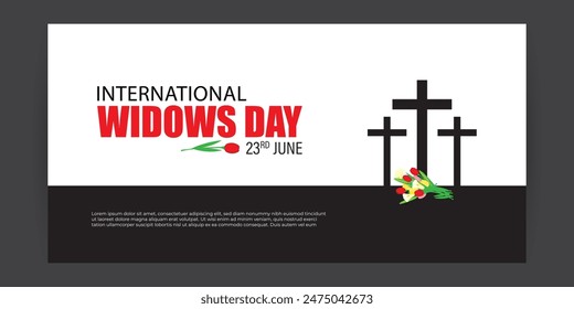 Vector illustration of International Widows Day social media feed template