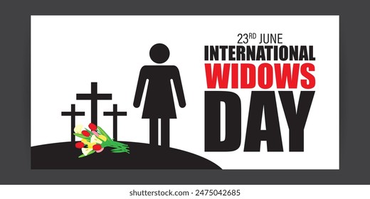 Vector illustration of International Widows Day social media feed template