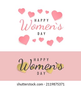 Vector illustration of International women's day. Typographic lettering Happy Women's Day on a white background.
