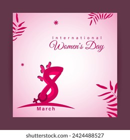 Vector illustration of International Womens Day social media feed template