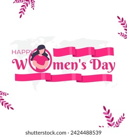 Vector illustration of International Womens Day social media feed template