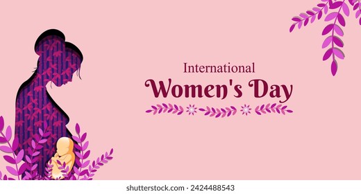 Vector illustration of International Womens Day social media feed template