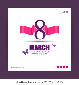 Vector illustration of International Womens Day social media feed template