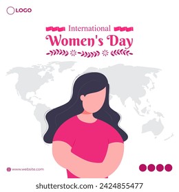 Vector illustration of International Womens Day social media feed template