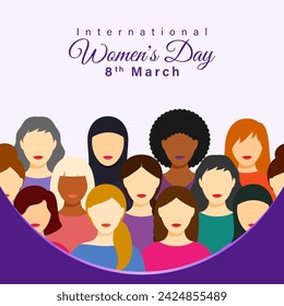 Vector illustration of International Womens Day social media feed template