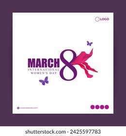 Vector illustration of International Womens Day social media feed template