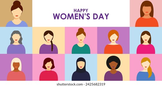 Vector illustration of International Womens Day social media feed template