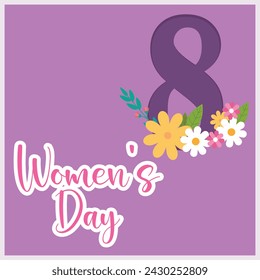 Vector Illustration International Women's Day Editable Post Banner Template