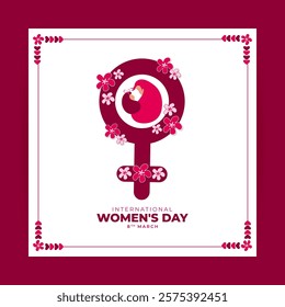 Vector illustration of International Women's Day social media template