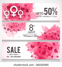 Vector Illustration of International women's day header or banner.