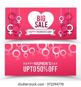 Vector Illustration of International women's day header or banner.