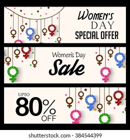 Vector Illustration of International women's day  header or banner.