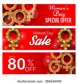 Vector Illustration of International women's day  header or banner.