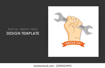 Vector illustration of International Workers' Day social media story feed set mockup template