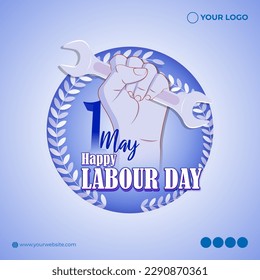 Vector illustration of International Workers' Day social media story feed mockup template