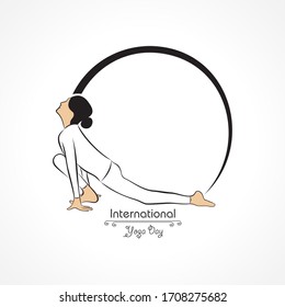 Vector Illustration of International Yoga Day - 21 June , different poses