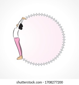 Vector Illustration of International Yoga Day - 21 June , different poses