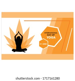 Vector illustration of international yoga day. yoga logo design template. bakcground.poster.card.