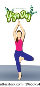 Vector illustration of International Yoga day concept banner, 21 June. 