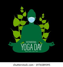 Vector illustration of International Yoga day concept banner, 21 June.