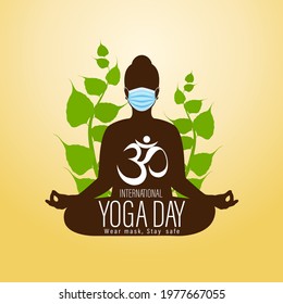 Vector illustration of International Yoga day concept banner, 21 June. 