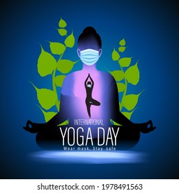 Vector illustration of International Yoga day concept banner, 21 June. 