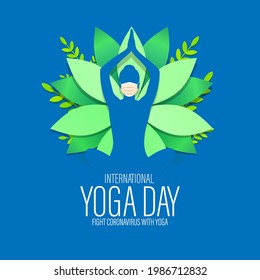Vector illustration of International Yoga day concept banner, 21 June. 