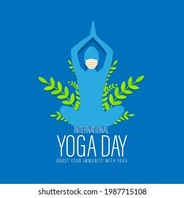 Vector illustration of International Yoga day concept banner, 21 June. 