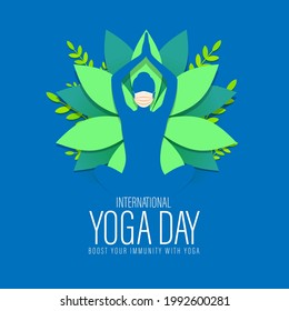 Vector illustration of International Yoga day concept banner, 21 June. 