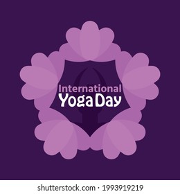 Vector illustration for International Yoga Day and purple background