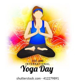 Vector illustration of international yoga day.